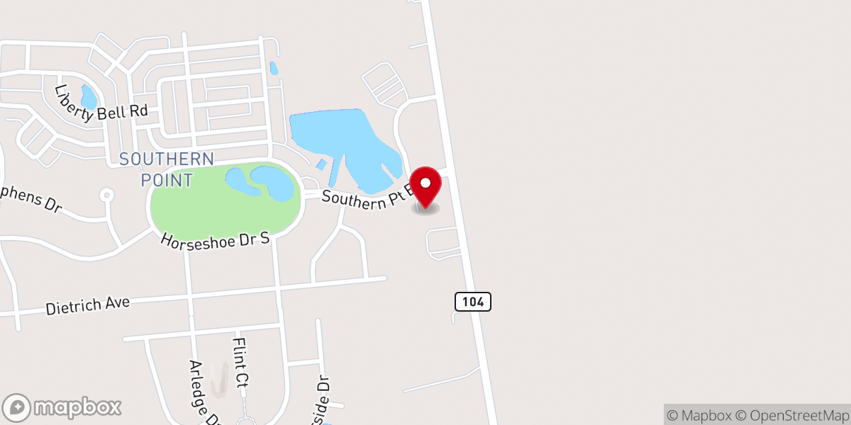 Map showing location of SouthPoint Church