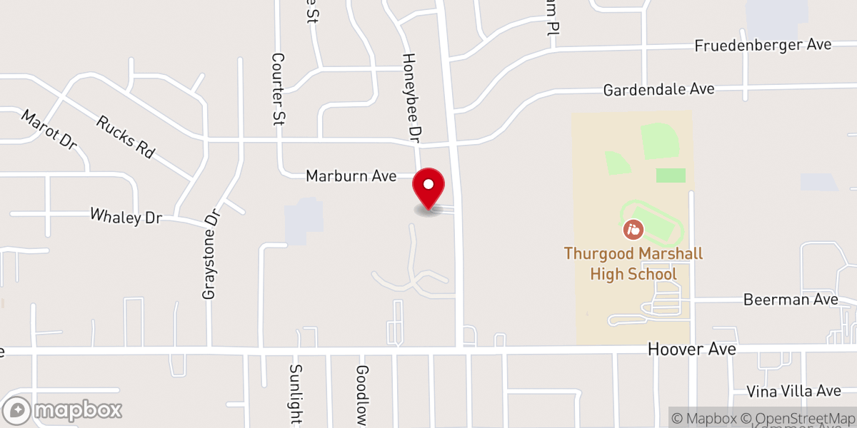 Map showing location of Townview Baptist Church