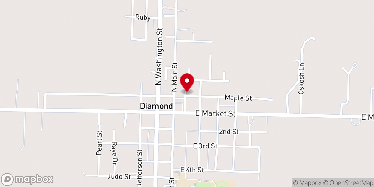 Map showing location of Diamond Memorial Hall