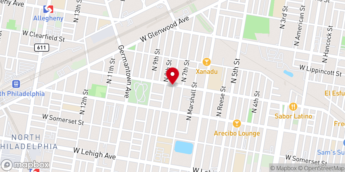 Map showing location of Second Mennonite Church