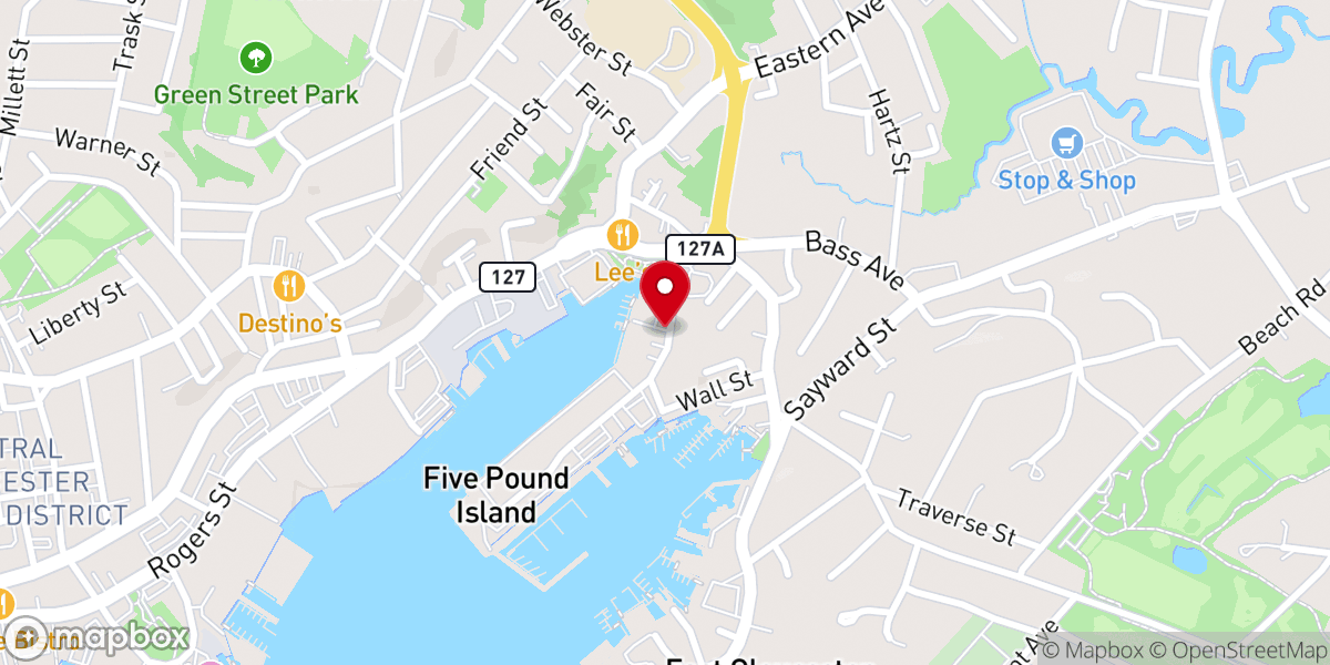 Map showing location of Yankee Fleet Deep Sea Fishing