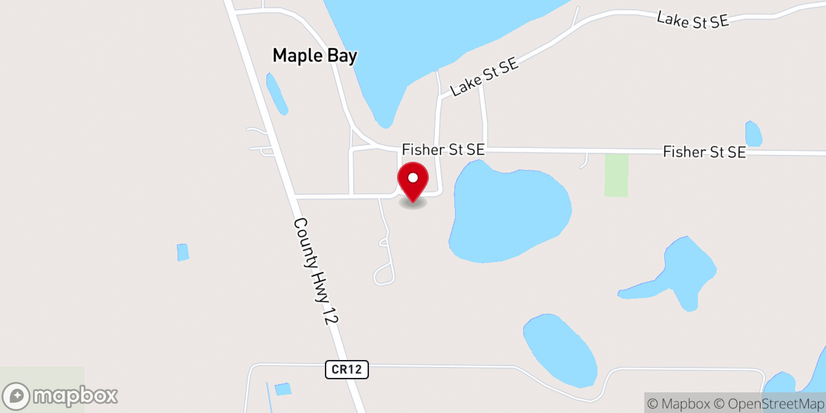 Map showing location of Maple Bay Free Lutheran Church
