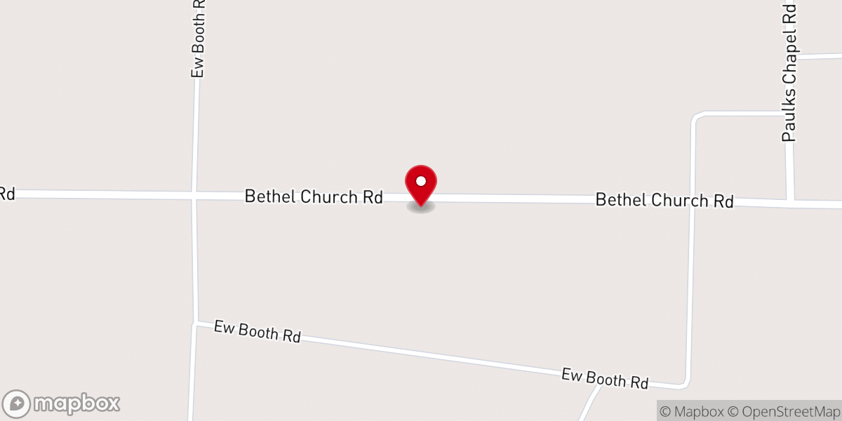 Map showing location of New Hope Holiness Baptist Church