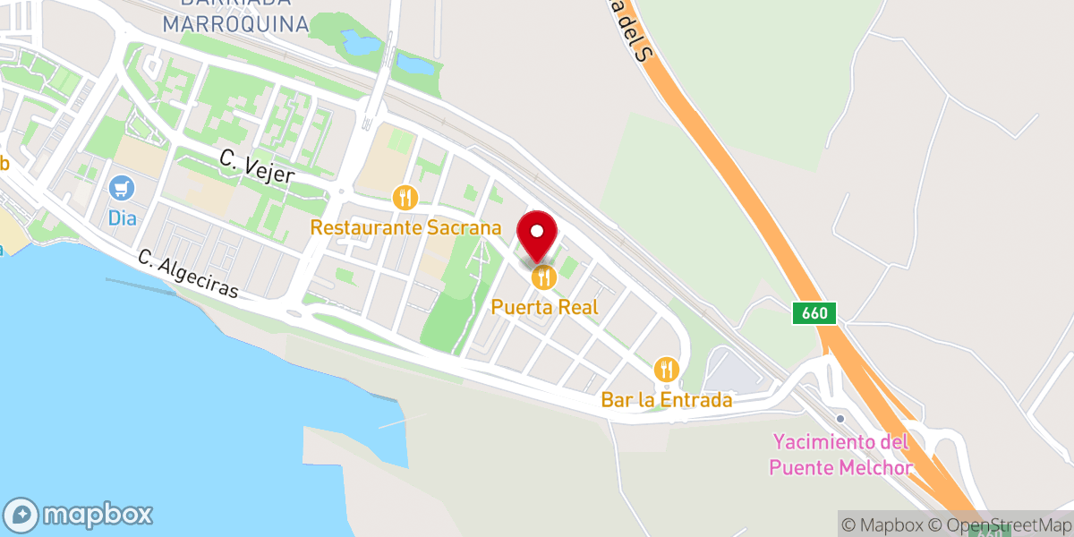 Map showing location of Iglesia Evangélica de Puerto Real