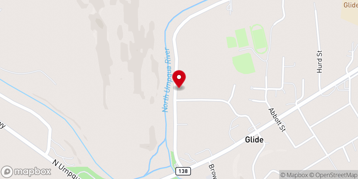 Map showing location of Glide Church of Christ