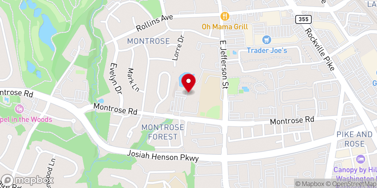 Map showing location of Ezras Israel Congregation of Rockville