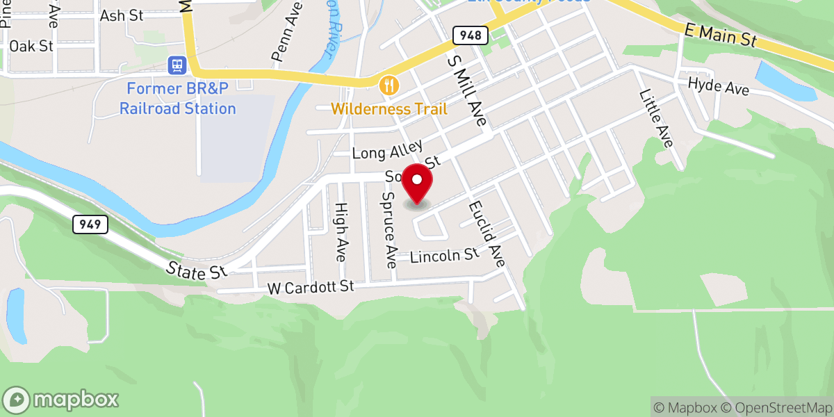 Map showing location of Ridgway Church of the Nazarene