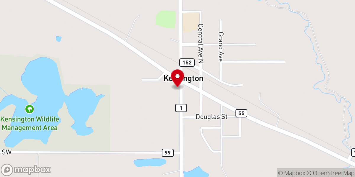 Map showing location of Kensington Covenant Church