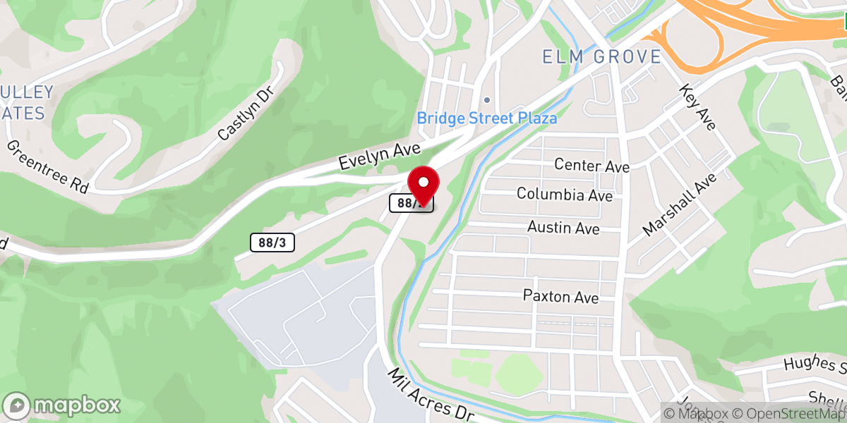 Map showing location of Stone United Presbyterian Chruch