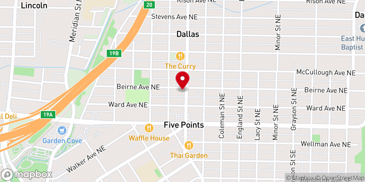 Map showing location of Memorial Southern Methodist Church