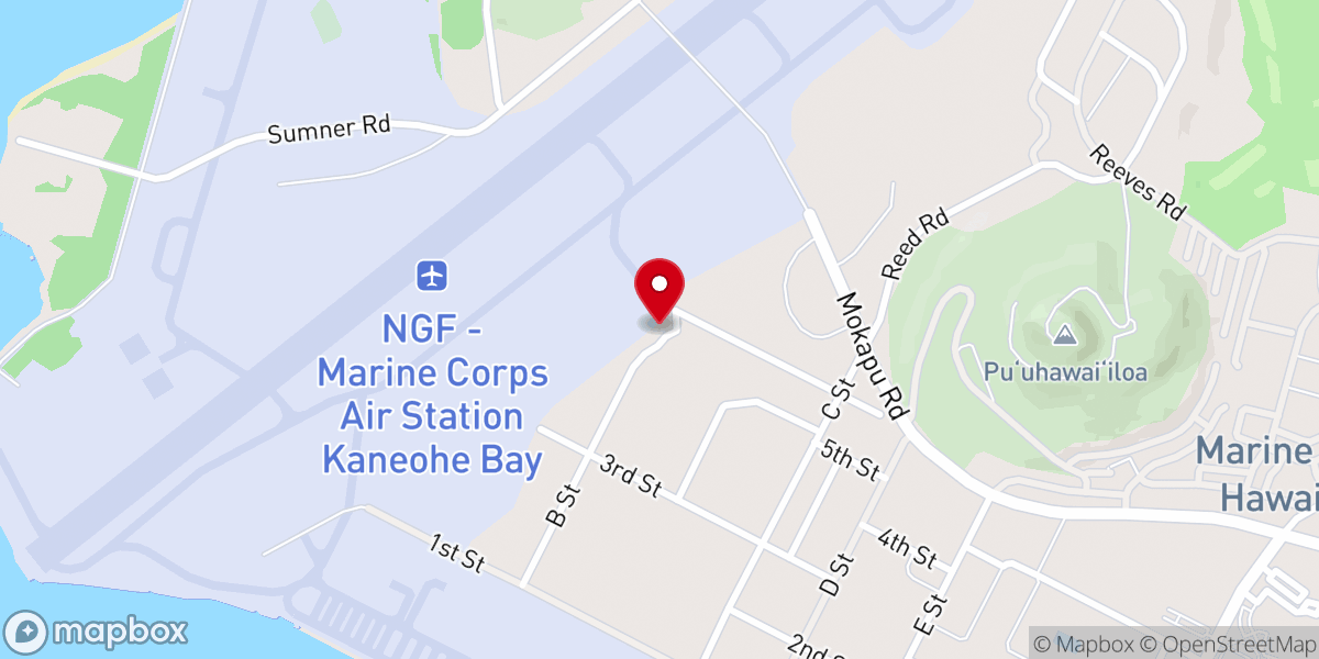 Map showing location of Marine Corps Air Station Kaneohe Bay