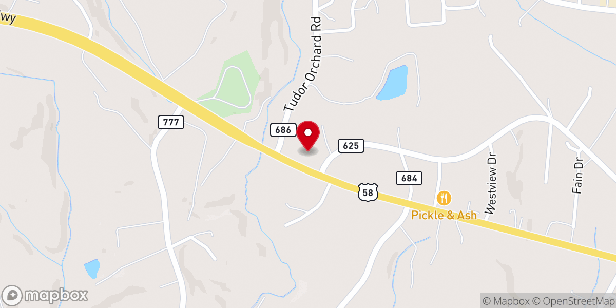 Map showing location of Harvest Worship Center