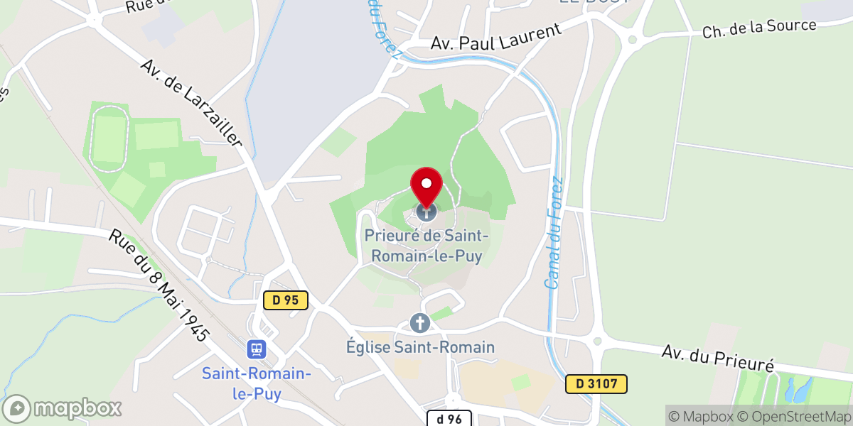 Map showing location of Prieuré de Saint-Romain-le-Puy