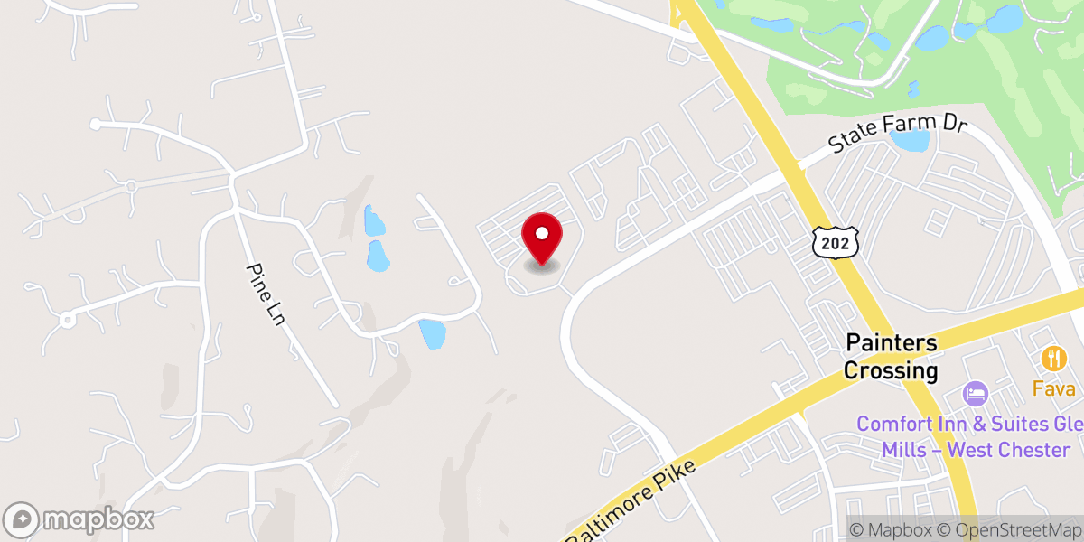 Map showing location of Calvary Chapel Delaware County