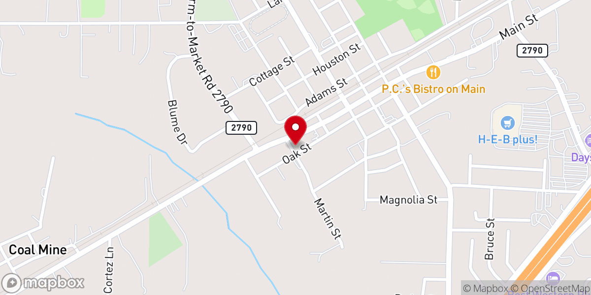 Map showing location of Lytle Church of Christ On Main Street