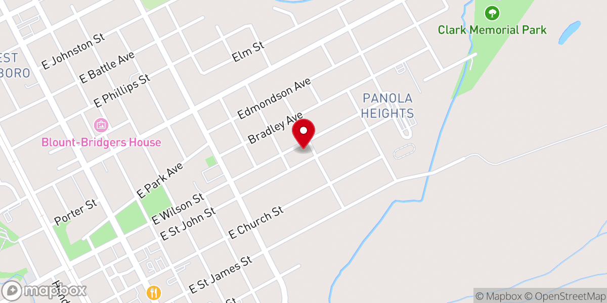 Map showing location of Holy Temple Holiness Church