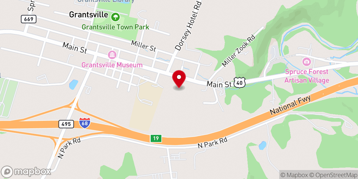 Map showing location of Stanton's Mill
