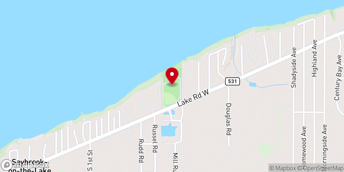 Map showing location of Saybrook Township Park