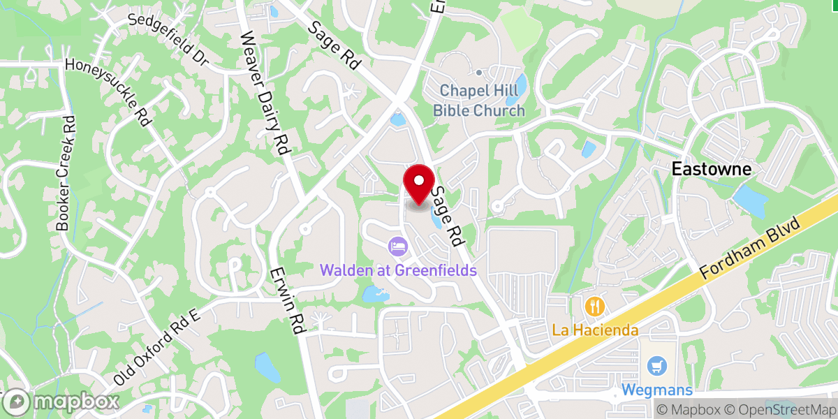 Map showing location of Grace Church - Chapel Hill Campus