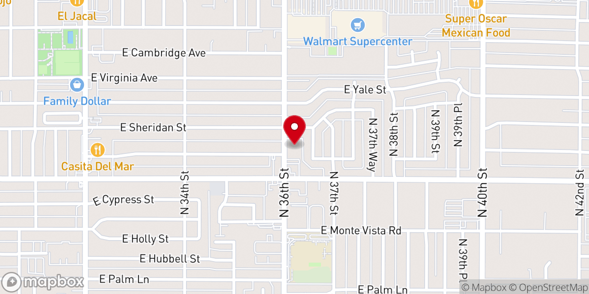 Map showing location of Monte Vista Baptist Church