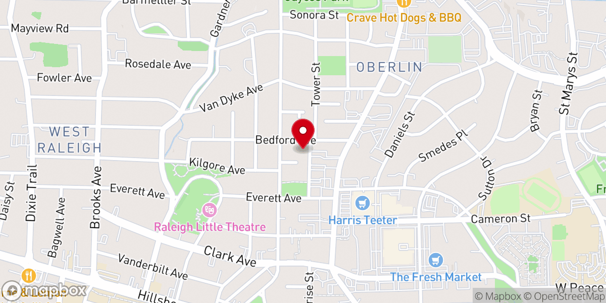 Map showing location of Friends Meeting of Raleigh