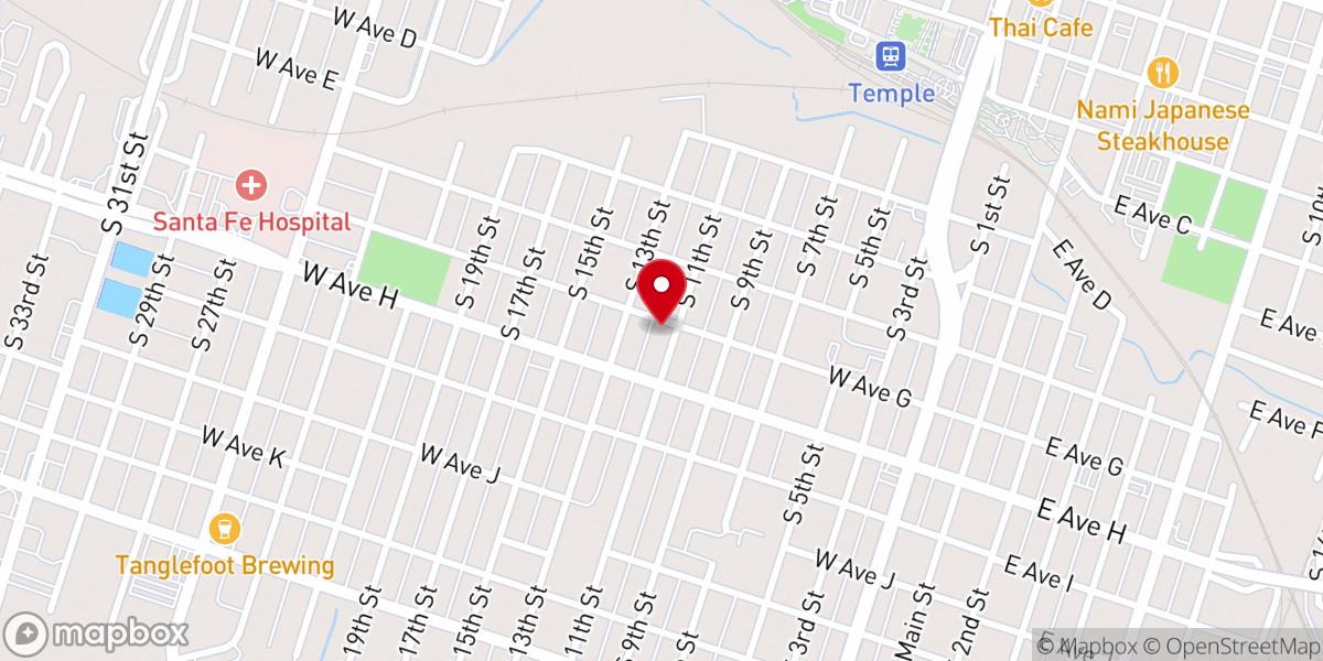 Map showing location of Avenue G Church of Christ