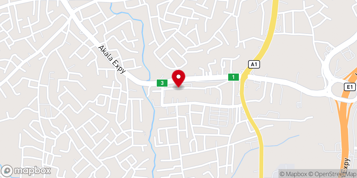 Map showing location of Mountain of Fire and Miracles Ministries. South West 66 Youth Chu