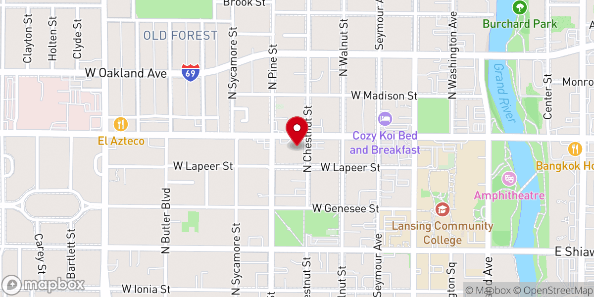 Map showing location of Trinity Lutheran Church