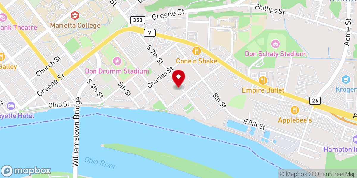 Map showing location of Wayne Street Congregational Church