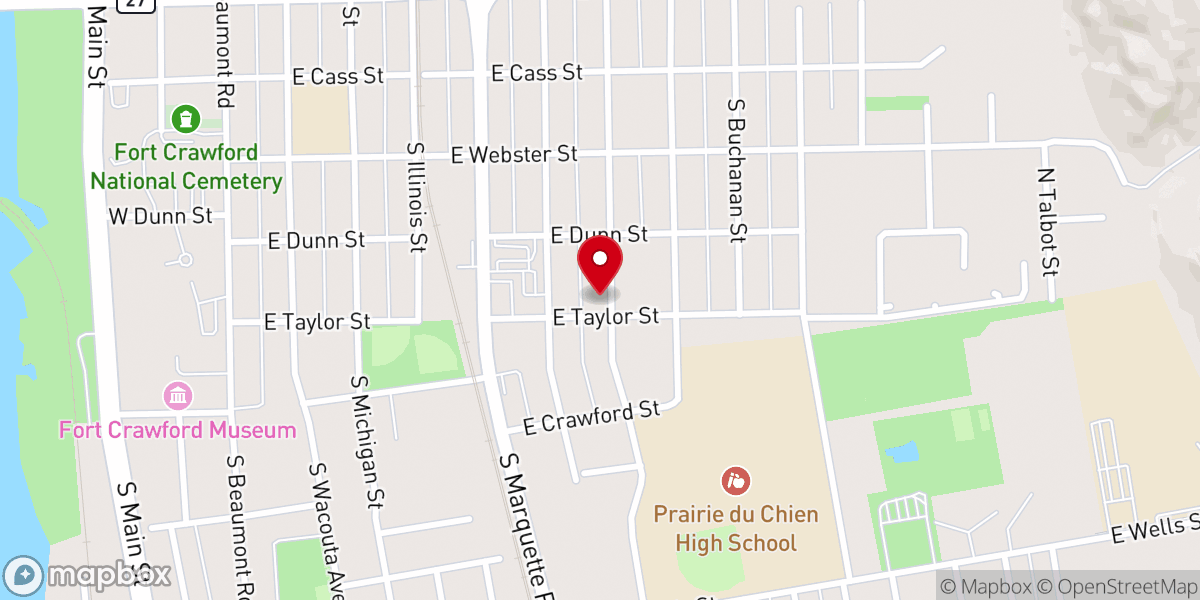 Map showing location of Prairie Du Chien United Methodist
