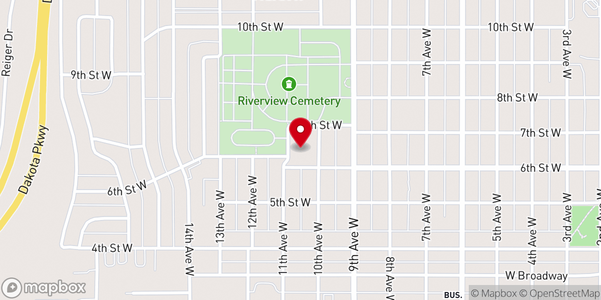 Map showing location of Our Redeemer Lutheran Church