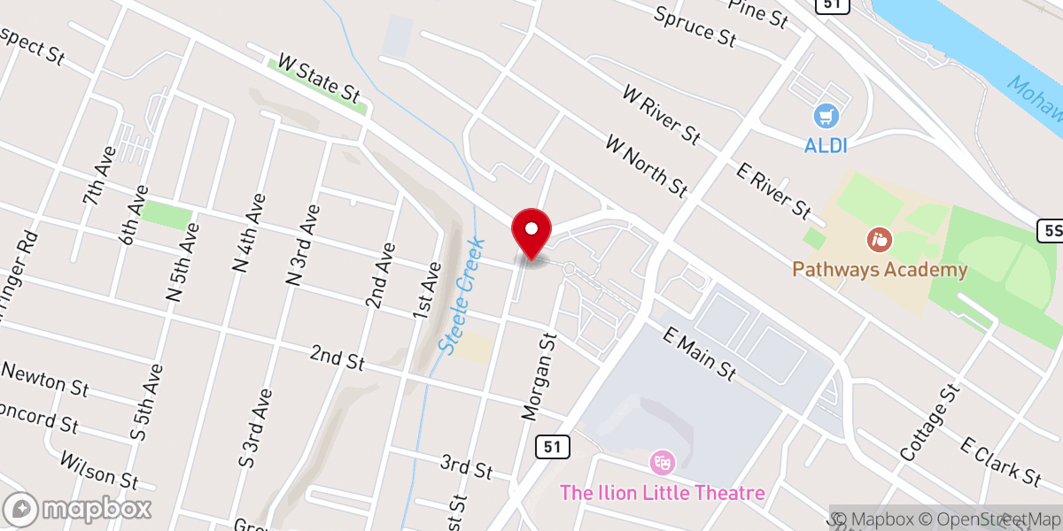 Map showing location of Ilion Community Church