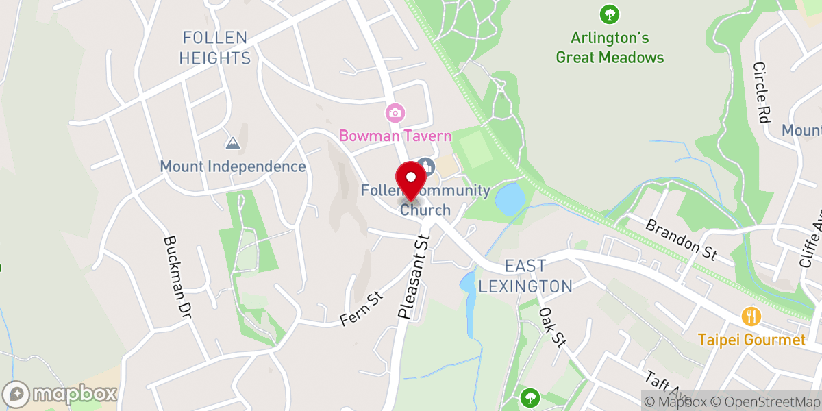 Map showing location of Sacred Heart Parish Center