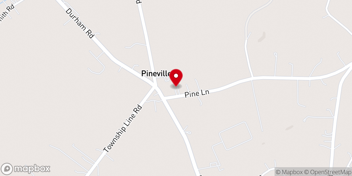 Map showing location of Pineville Independent Bible Church