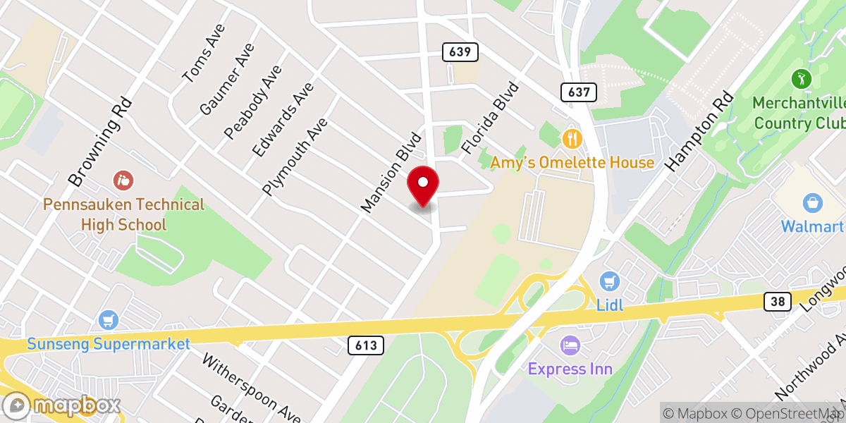 Map showing location of King of Kings Community Church Iglesia Rey de Reyes South Jersey