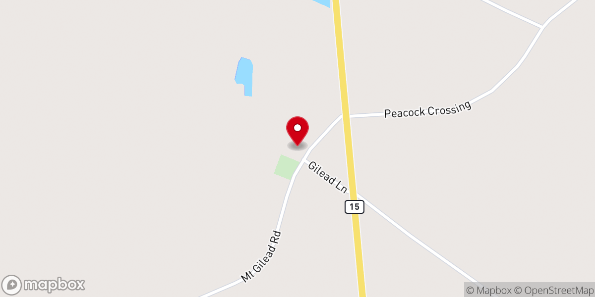 Map showing location of Mount Gilead Primitive Baptist Church