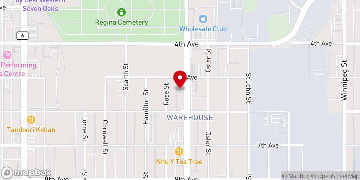 Map showing location of The Truth House Church Regina