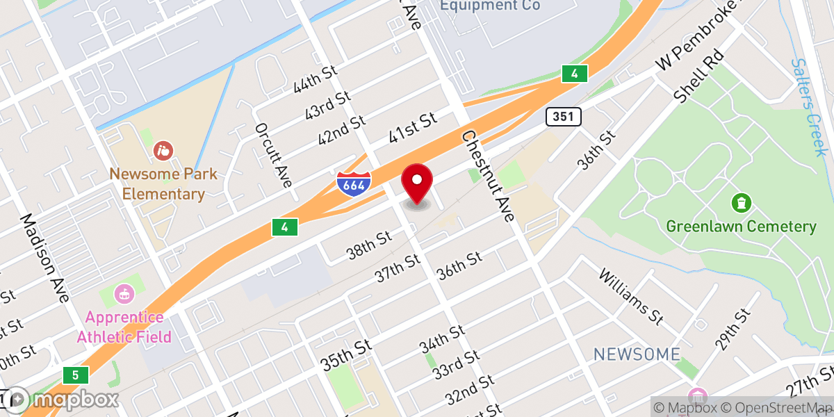 Map showing location of Alpha and Omega Christian Worship Center