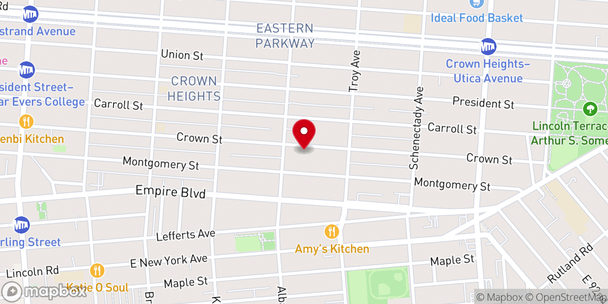 Map showing location of Bais Medrash of Medina Road Inc