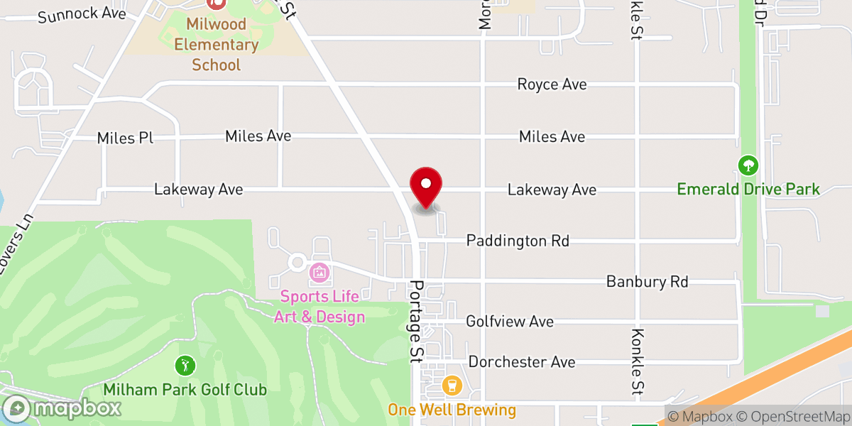 Map showing location of Milwood United Methodist Church
