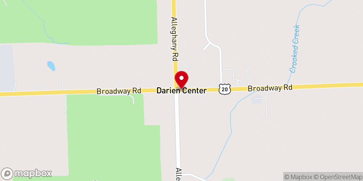 Map showing location of Darien Center