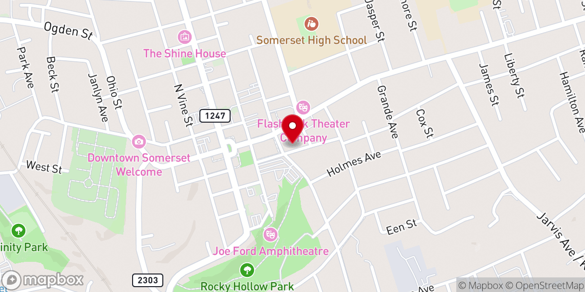 Map showing location of Somerset First United Methodist Church