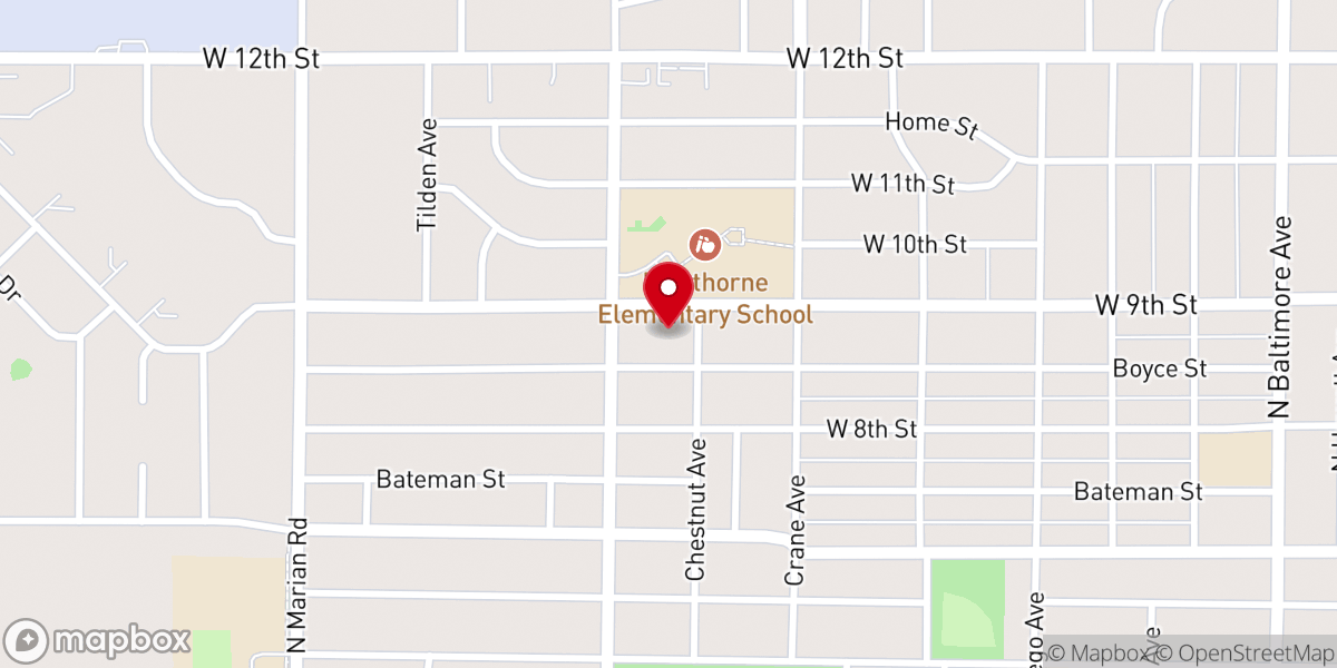 Map showing location of Faith Lutheran Church
