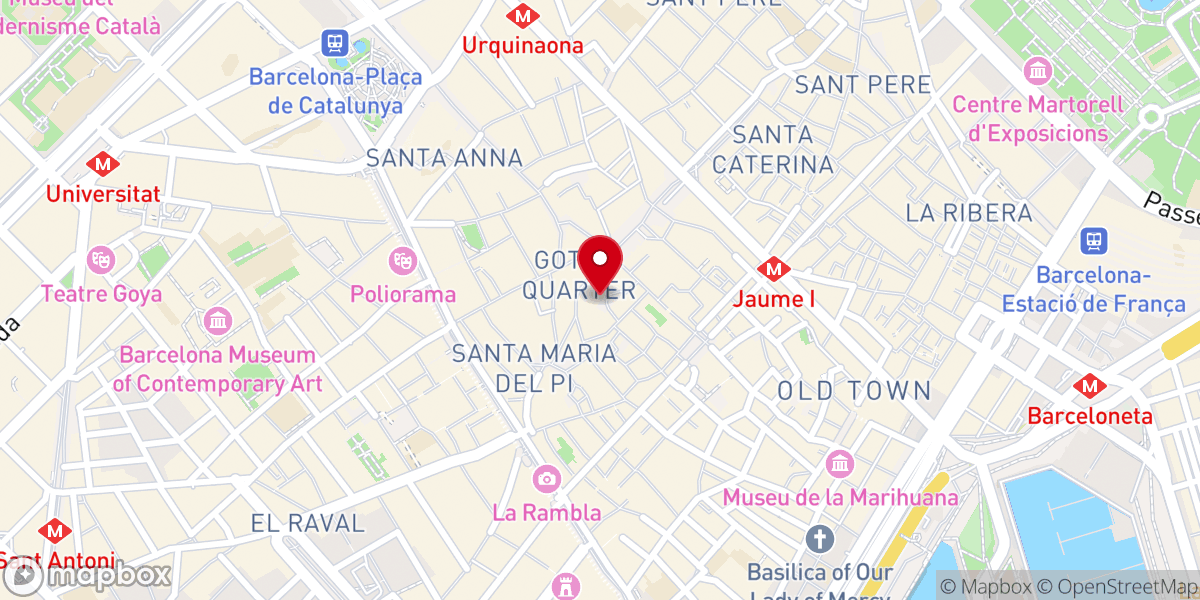Map showing location of Iglesia de San Felipe Neri
