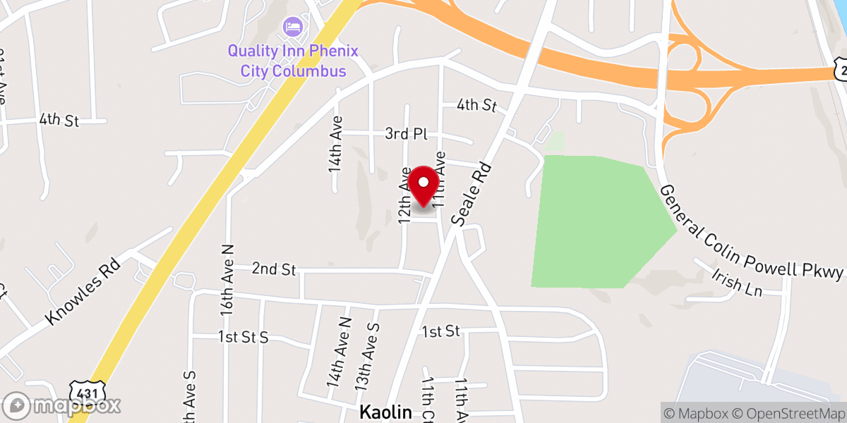Map showing location of Nichols Chapel AME Church