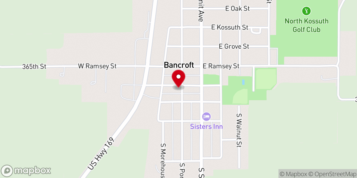 Map showing location of First Baptist Church