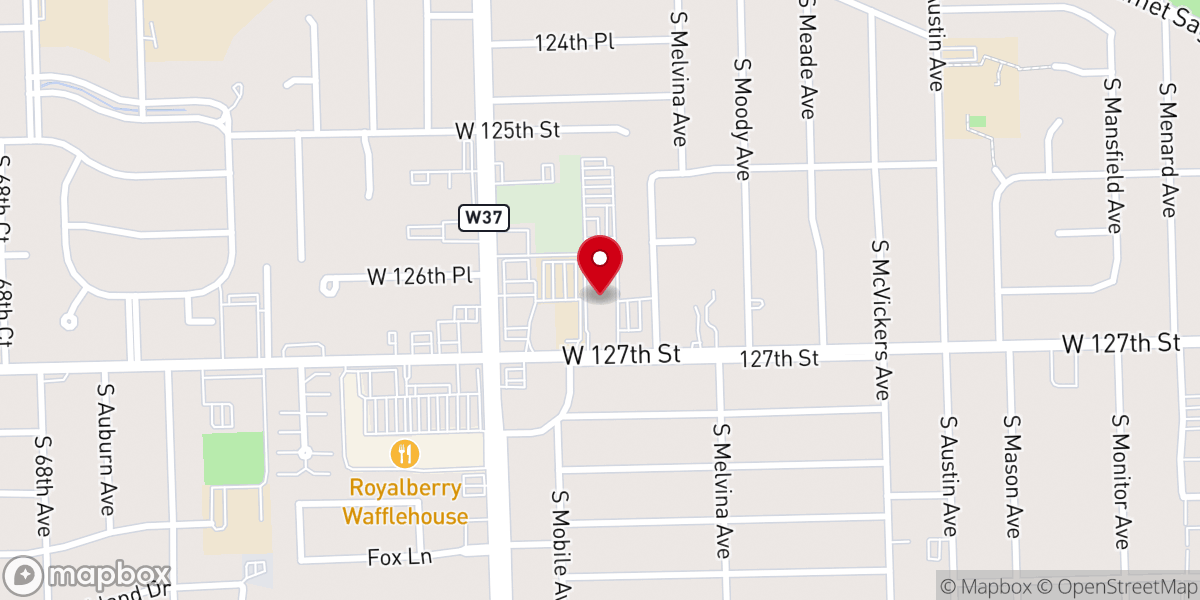 Map showing location of Moraine Valley Baptist Church