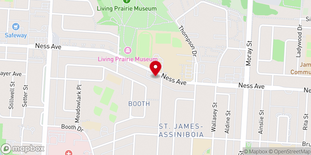 Map showing location of Ness Baptist Church