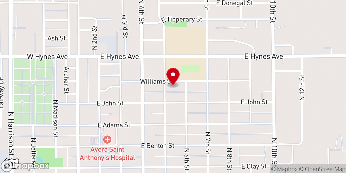 Map showing location of First Christian Church