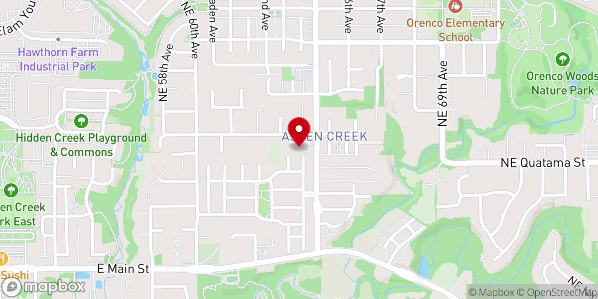 Map showing location of Orenco Presbyterian Church